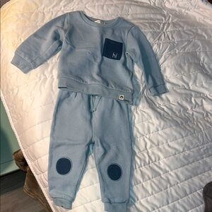 Blue Toddler Sweatshirt and Joggers Set- organic cotton